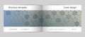 Rectangle brochure template layout, cover, annual report, magazine in A4 size with molecular background. Vector