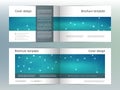 Rectangle brochure template layout, cover, annual report, magazine in A4 size with molecular background. Vector