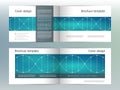 Rectangle brochure template layout, cover, annual report, magazine in A4 size with molecular background. Vector