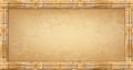 Rectangle brown bamboo poles frame with vintage papyrus or canvas Royalty Free Stock Photo