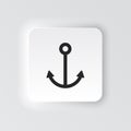 Rectangle button icon Anchor. Button banner Rectangle badge interface for application illustration on neomorphic style