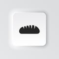 Rectangle button icon Bred. Button banner Rectangle badge interface for application illustration on neomorphic style