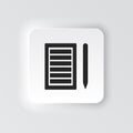 Rectangle button icon Paper list pencil. Button banner Rectangle badge interface for application illustration on