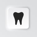 Rectangle button icon Tooth. Button banner Rectangle badge interface for application illustration on neomorphic style Royalty Free Stock Photo