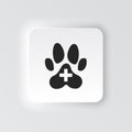 Rectangle button icon Veterinarian. Button banner Rectangle badge interface for application illustration on neomorphic