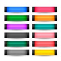 Rectangle buttons set in many colors Royalty Free Stock Photo