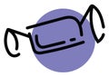 Rectangle candy in a purple wrapper, icon