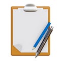 Clipboard with paper, timer, and stylish electric blue circle fashion accessory Royalty Free Stock Photo