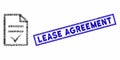 Rectangle Collage Agreement Document with Grunge Lease Agreement Stamp Royalty Free Stock Photo