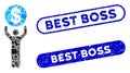 Rectangle Collage Banker with Scratched Best Boss Stamps