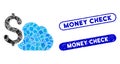 Rectangle Collage Cloud Banking with Grunge Money Check Stamps
