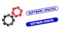 Rectangle Collage Gears with Scratched Software Updates Seals Royalty Free Stock Photo