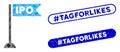 Rectangle Collage IPO Flag Marker with Distress hashtag Tagforlikes Seals