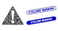 Rectangle Collage Warning with Textured Cyclone Warning Seals Royalty Free Stock Photo