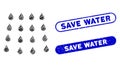 Rectangle Collage Water Drops with Distress Save Water Seals