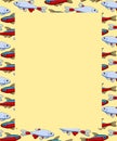 Rectangle copy space on fish pattern. Yellow background Royalty Free Stock Photo