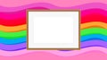 Rectangle frame empty on colorful rainbow background, picture frames on colorful fashionable, blank frames decoration with rainbow Royalty Free Stock Photo