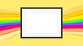 Rectangle frame empty on colorful rainbow background, picture frames on colorful fashionable, blank frames decoration with rainbow Royalty Free Stock Photo