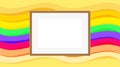 Rectangle frame empty on colorful rainbow background, picture frames on colorful fashionable, blank frames decoration with rainbow Royalty Free Stock Photo