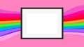 Rectangle frame empty on colorful rainbow background, picture frames on colorful fashionable, blank frames decoration with rainbow Royalty Free Stock Photo