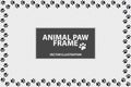 Rectangle Frame Made Of Animal Paws - Vector Illustration - Isolated On Transparent Background