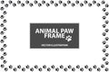 Rectangle Frame Made Of Animal Paws - Vector Illustration - Isolated On White Background