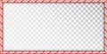 Rectangle frame made of candy canes. Blank Christmas border with red and white striped lollipop pattern isolated on Royalty Free Stock Photo