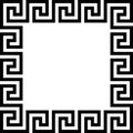 Rectangle frame with seamless meander pattern. Meandros, a decorative border, constructed from continuous lines, shaped Royalty Free Stock Photo