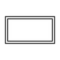 Rectangle frame shape icon, decorative vintage border doodle element for simple banner design