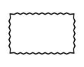 Rectangle frame with zig zag edges. Empty text box, speech bubble, tag or label rectangular shape with jagged borders Royalty Free Stock Photo