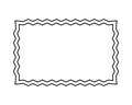 Rectangle frame with zigzag edges. Empty text box, speech bubble, tag or label rectangular shape with zig zag borders Royalty Free Stock Photo