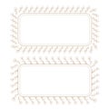 Rectangle Gold Botanical Pattern Leaves Bundle Border Frame.Vector Illustration Royalty Free Stock Photo