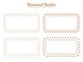 Rectangle Gold Botanical Pattern Leaves Bundle Border Frame.Vector Illustration Royalty Free Stock Photo