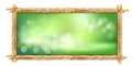 Rectangle green bamboo sticks border frame with bokeh background Royalty Free Stock Photo