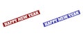 HAPPY NEW YEAR Blue and Red Rectangle Stamp Seals with Unclean Textures