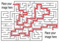 Rectangle labyrinth with entry and exit.vector game maze puzzle with solution