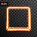 Rectangle Light Effect Vector transparent with golden glitter Royalty Free Stock Photo