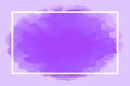 Rectangle line white on abstract purple soft background, empty frame on purple water color art template and copy space, purple Royalty Free Stock Photo