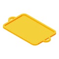 Rectangle meal tray icon isometric vector. Serving breakfast platter
