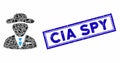 Rectangle Mosaic Agent with Distress CIA Spy Seal