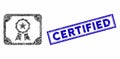 Rectangle Mosaic Authorize Diploma with Distress Certified Seal