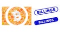 Rectangle Mosaic Bitcoin Cash with Textured Billings Seals