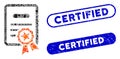 Rectangle Mosaic Certified Diploma with Scratched Certified Seals