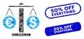 Rectangle Mosaic Currency Weight with Textured 50 Percent Off Everything Seals