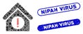 Rectangle Mosaic Danger Building with Grunge Nipah Virus Stamps