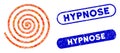 Rectangle Mosaic Hypnosis with Grunge Hypnose Stamps Royalty Free Stock Photo