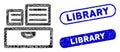 Rectangle Mosaic Library Catalog with Grunge Library Stamps