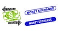 Rectangle Mosaic Money Exchange with Grunge Money Exchange Stamps