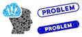 Rectangle Mosaic Problem Brainstorm with Grunge Problem Stamps