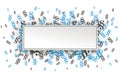 Rectangle Paper Banner Blue Gray Paragraphs Royalty Free Stock Photo